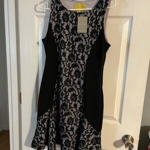 Black and steel gray/purple Lace Dress